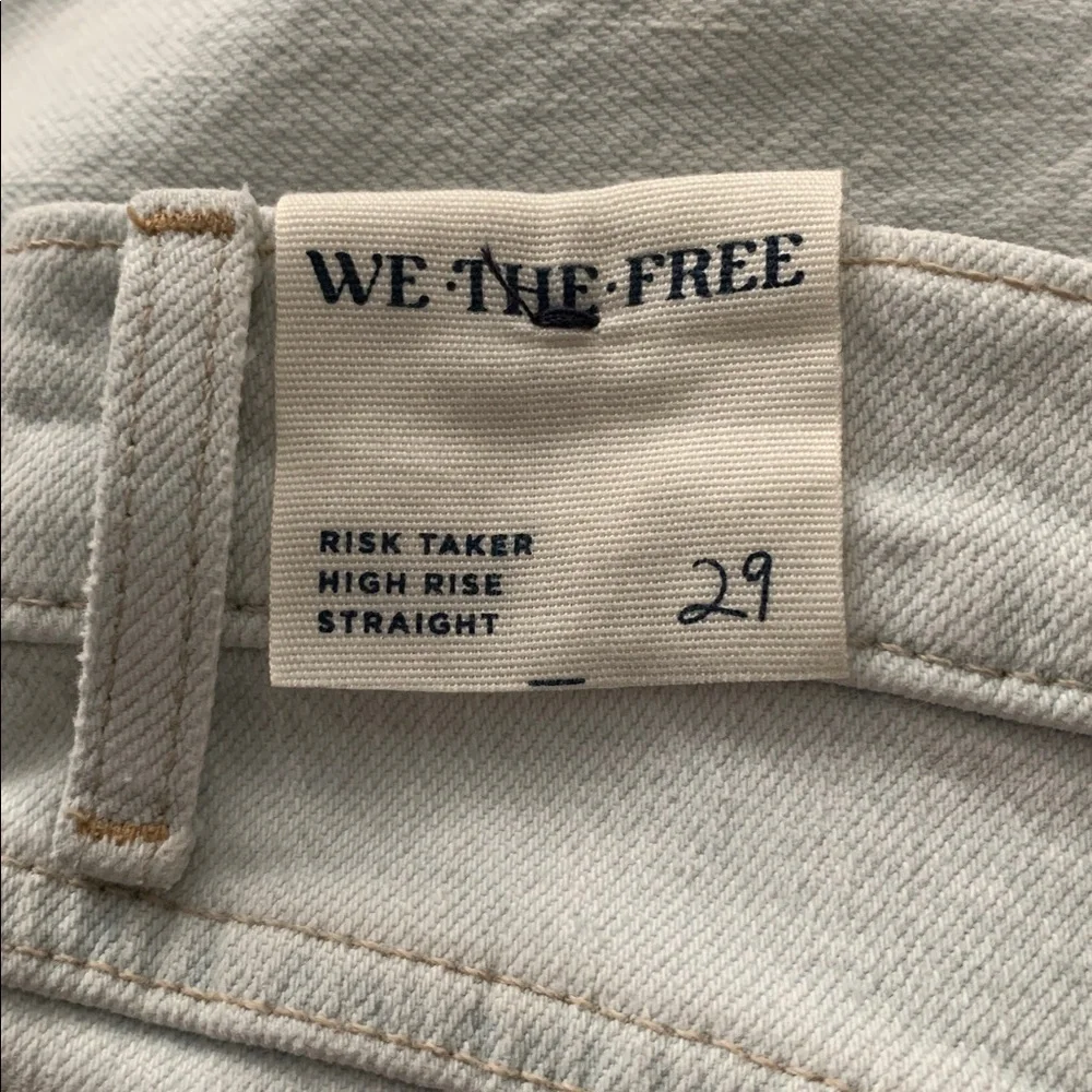 FREE PEOPLE Risk Taker High-Rise Jeans We The Free NWT Day Dream Blue Lite Wash - Picture 9 of 11